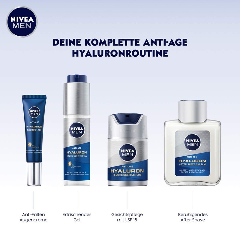 Nivea Men Anti-Age Hyaluronic Hydro Face Gel (50 ml), Moisturising