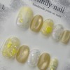 Lemon [Handmade Nail Tip] Emily Nail - Almond /
