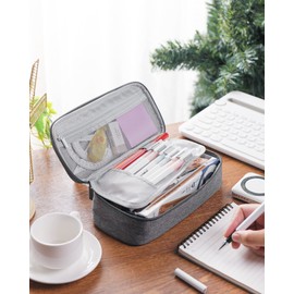 YOKUMA Pencil Case Pencil Case School Large Capacity for Teenagers Adults Pencil Case Aesthetic Pencil Case, gray, pencil case