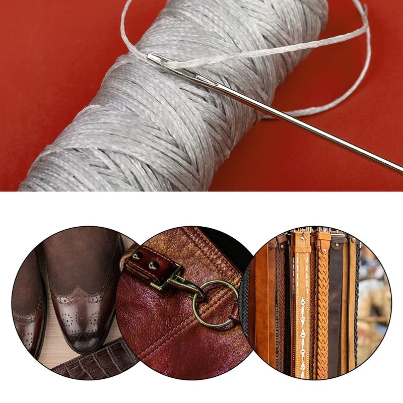 Ftyiwu Waxed Thread, Upholstery Needle and Thread 32 Yards with