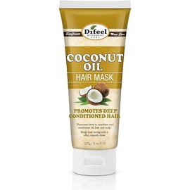 Difeel Coconut Oil Hair Mask 8 oz. - Hair Conditioning Treatment for Color Treated Hair, Natural Hair Damage Repair
