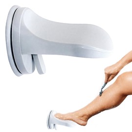 Vlecexs Shower Foot Rest Non-Slip Suction Cup Bathroom Aid Seniors Children Pregnant Toilet Support Foot Pedal Shower Shaving Leg Aid Waterproof Grab Bar Stand Pedicure Home Hotel White