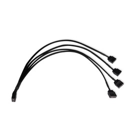 Alphacool 18711 Y-Splitter aRGB 3-Pin to 4x 3-Pin 30 cm, Sleeved Modding Cable Black