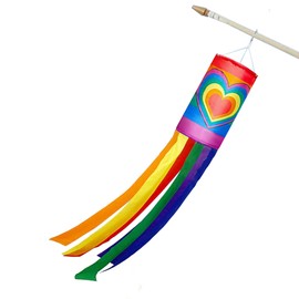 SEABABOO Outdoor Rainbow Wind Sleeve Colorful Outdoor 13X100cm Rainbow Windsock Flags Windsleeve Rainbow Outdoor Hanging Terrace Courtyard Garden Decoration