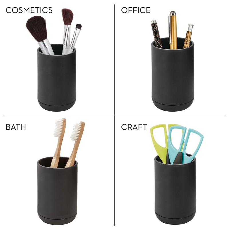 iDesign Toothbrush Holder for Normal Toothbrushes, Spin Brushes, and Toothpaste,