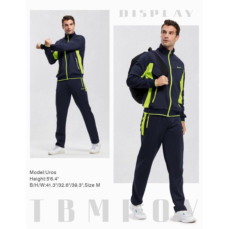 TBMPOY - Chándal para hombre con 2 piezas, estilo casual,