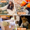 HANDLANDY Winter Leather Work Gloves, Fleece Lined Thermal Gardening Gloves