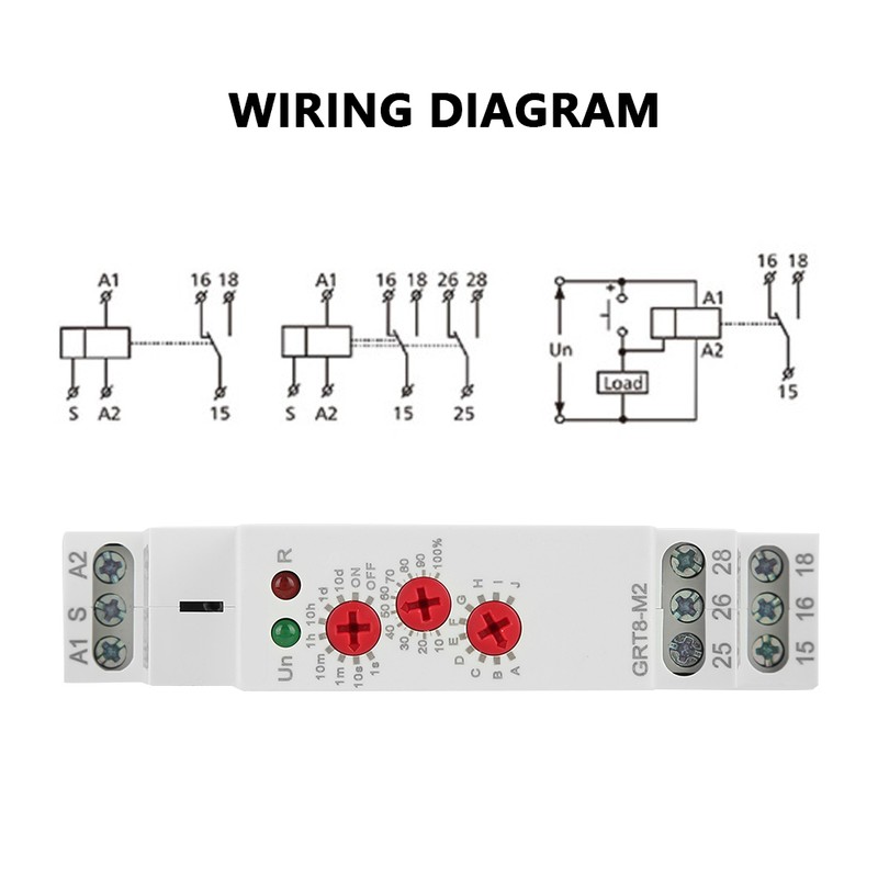 GRT8-M2 Multifunctional Delay Time Relay with 10 Functions DIN Rail