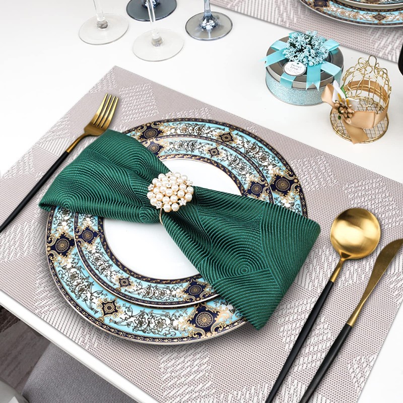 ASYOUWISH Set of 6 PVC Kitchen Table Place Mats, Non-Slip