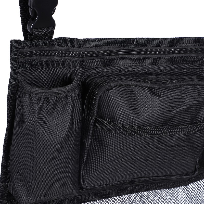 6 Pockets Wheelchair Back Storage Bag Garden Cart Mesh Cloth