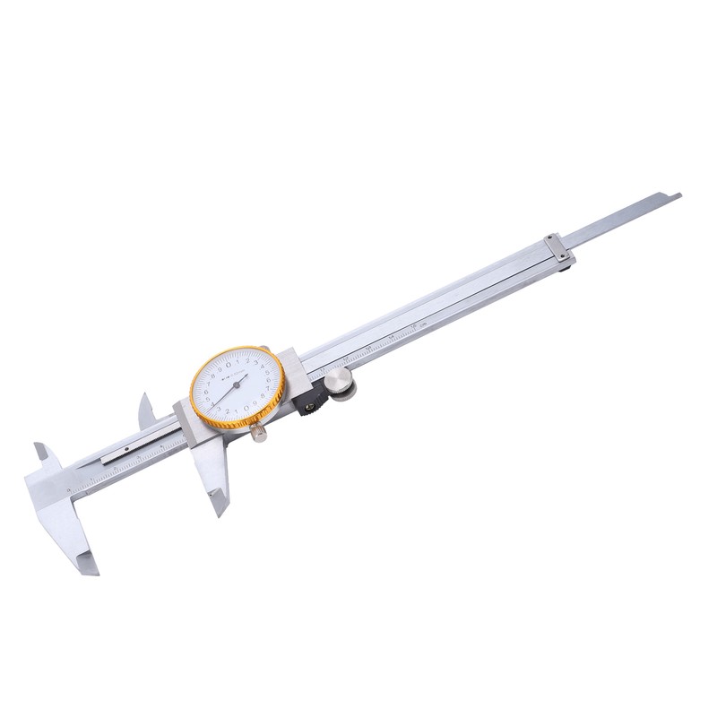 0150mm Dial Caliper Steel ShockProof Adjustable Vernier Caliper with Depth