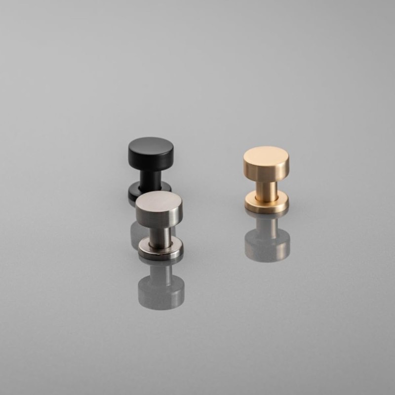 GTV - Ring Knob - Brushed Steel - Black Matt