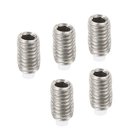 PATIKIL M3x5mm Grub Screw, 5 Pack Metric Hex Socket Head Nylon Cup Point Set Screws Internal Hex Drive Hardware, 304 Stainless Steel