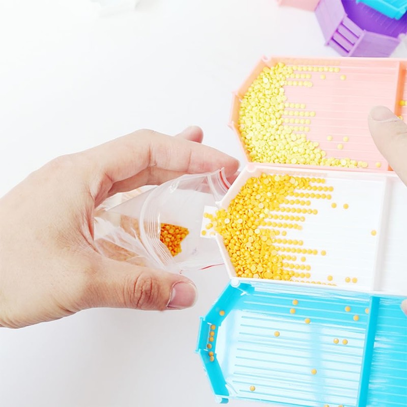 6 Pcs Stackable Bead Sorting Trays - Large Rhinestone Plate