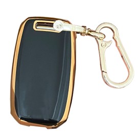 QIXIUBIA for Kia Key Fob Case Cover Key Fob Shell with KeyChain Fit for Kia Rio Optima Soul Sportage Sorento Carens Smart Remote Keys Fob (Black)