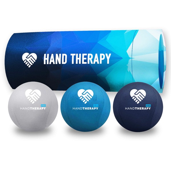 Hand Therapy Stress Balls 3-Pack Adult Gel Squeeze Balls for Therapeutic Restoration, Grip Strength Exerciser, Carpal Tunnel, Arthritis, and Wrist Mobility (Firm, Soft, and Extra-Soft Bundle)