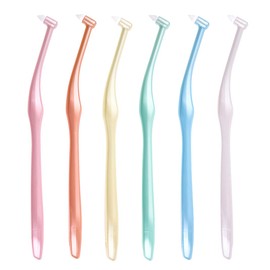 L APIS: LA-002 Dental Compact Tuft Brush, Developed with Dental Science, Spot Brushing, Easy to Grip, Easy to Brush, Includes 1 Cap, Assorted Colors, Soft, 6 Piece Set