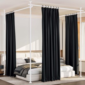 Room Divider Large(28-209in)Wide Curtain Rods No Drilling, 4-10FT Wall Divider Adjustable Tension Rods Stand for Room Partition, Floor to Ceiling Corner Temporary Privacy Screen Panel Separator, White