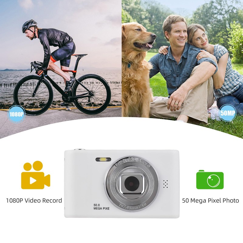 Andoer Digital Camera 1080P, 50MP Photo Camera, Compact Camera 8X