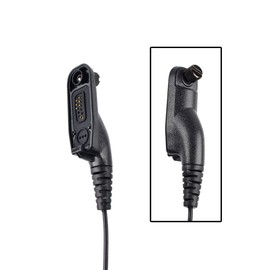 HYSHIKRA D Shape Earphones with Multi Pin Microphone Compatible with Motorola DP3400 DP4400 DP4800 DGP4150 XiR-P8200 Xpr-6300 Bi-Directional Radio (Pack of 5)