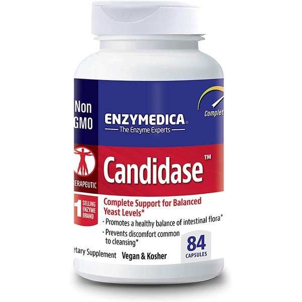 Enzymedica, Candidase, 84 Capsules, Enzyme Supplement to Support Balanced Yeast Levels and Digestive Health, Vegan, 42 Servings (FFP)
