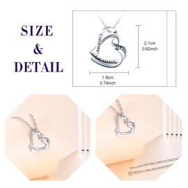 feilok 925 Sterling Silver Necklaces for Women heart Twist I love you always and forever Necklace Jewelry for Women Silver Necklace