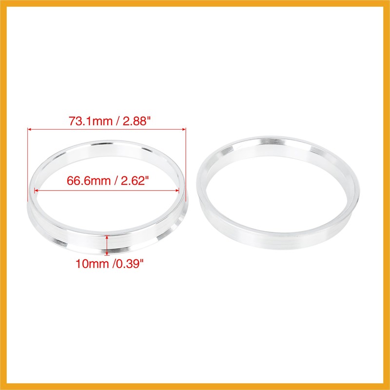Partuto 4pcs 73.1 to 66.6 mm Aluminium Alloy Car Hub