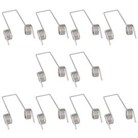 SING F LTD 10PCS Double Leg Spring 4 Coil Nickel-Plated Stainless Steel Torsion Springs 1mm x 8mm Trash Can Accessories for Garbage Bins