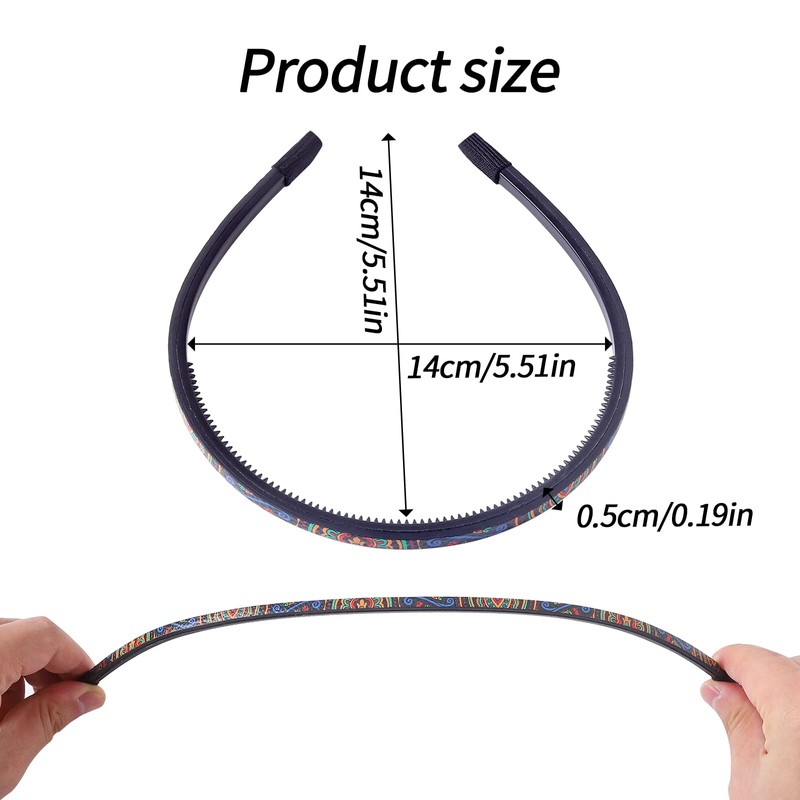 Nenjindz Skinny Headbands Thin Leather Covered Hairbands,Bohemian Plastic Hair Hoops