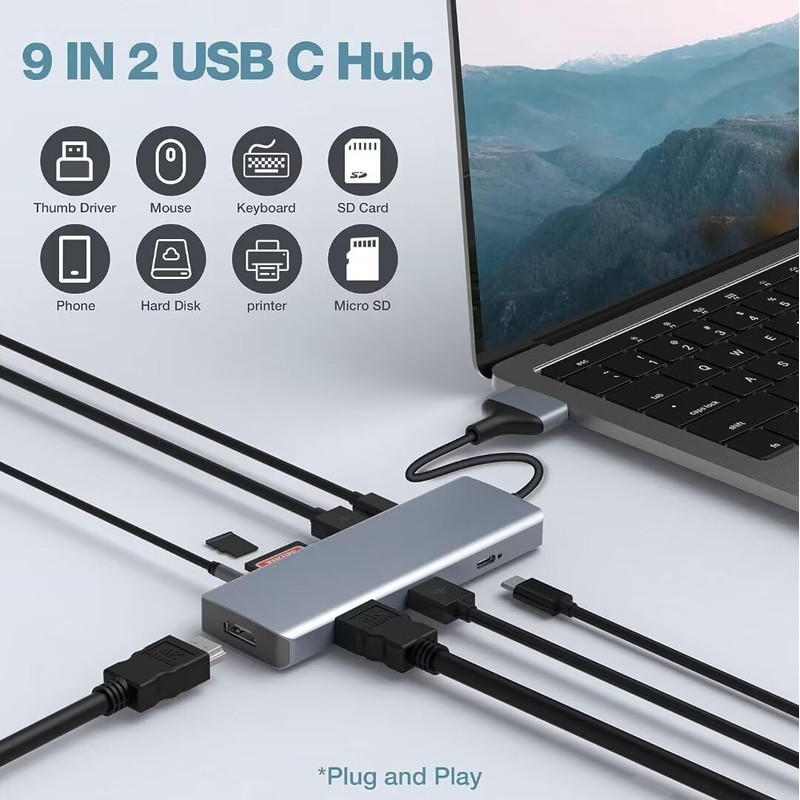 Tymyp 9 in 2 MacBook Pro Docking Station, MacBook Air
