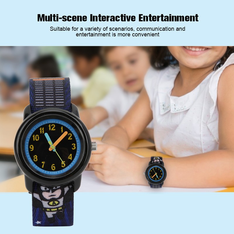 Children Watch Cartoon Pattern Waterproof Ribbon Strap Quartz Children WatchNight