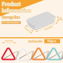 Jmuiiu Triangle Metal Stitch Markers, 50Pcs Metal Colorful Crochet Stitch Markers for Crocheting Clothing Tag DIY Craft Project with Storage Box