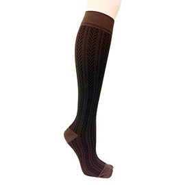 Actifi Women's 15-20 mmHg Compression Socks - Travel, Medical, Nurses, Herringbone Pattern