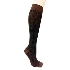 Actifi Women's 15-20 mmHg Compression Socks - Travel, Medical, Nurses, Herringbone Pattern