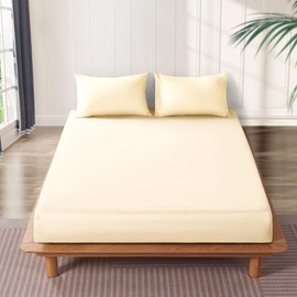 Fitted Sheet, 100% Cotton, Semi-Double Sheets, 200 Sheets Broad, Antibacterial, Odor Resistant, Danny Treatment, Gentle on the Skin, Moisture Wicking, Breathable, Bed Sheet, Bed Sheet, Bed Cover,