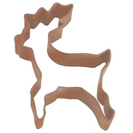 R&M Reindeer Standing 4" Cookie Cutter Brown With Colored, Durable, Baked-on Polyresin Finish