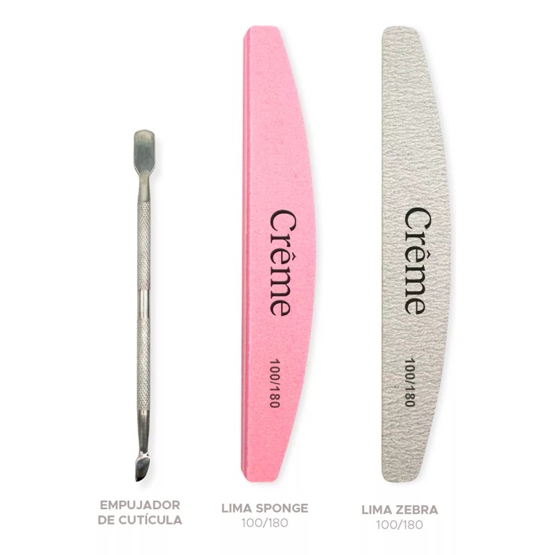 Creme Nails Kit Basico Creme 3 Esmaltes Gel 5ml Lampara