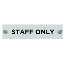 OptiV Clear Acrylic Staff Only Sign by ViroDisplay® – 250 x 60mm – 5mm Thick – Durable Reverse Printing – Silver Stand-Off Fixings for Professional Offices