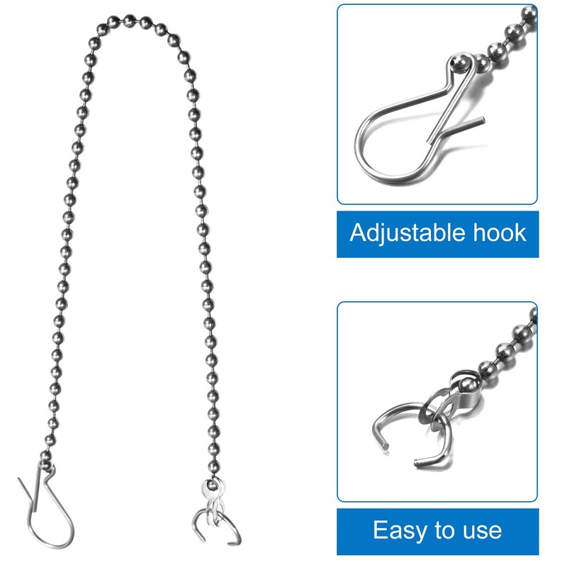 Mudder 6 Pack Toilet Handle Beaded Chain Universal Toilet Flapper