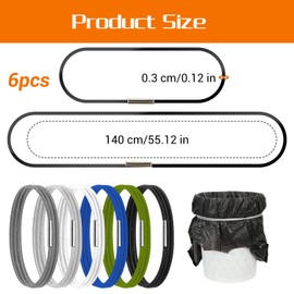 6 Pcs Trash Can Rubber Bands 32 to 55 Gallon Cans, Large Trash Bag Holder Heavy Duty for Kitchen Office Garage, Secure Garbage Bags In Place
