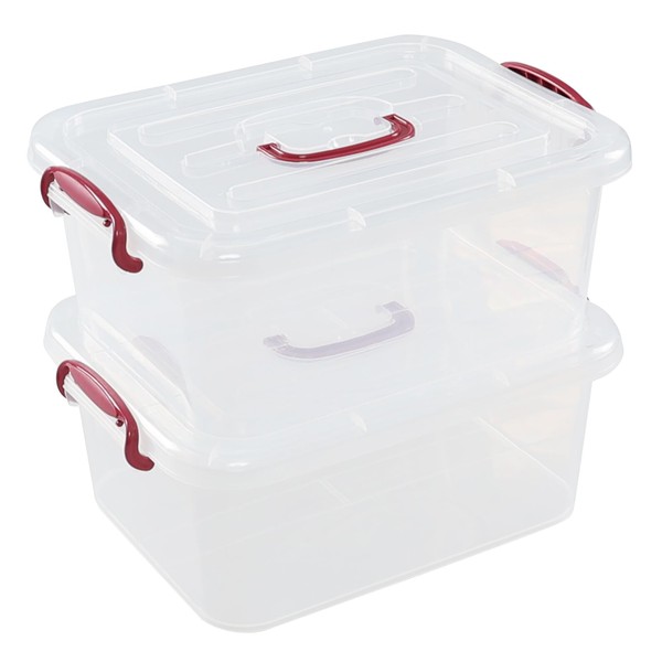 Bblina 8 Liters Storage Container with Lid, Clear Plastic Box
