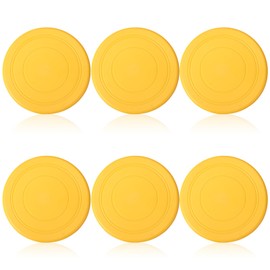 kymqlyw 6 Pcs Kids Flying Disc 7 Inch Silicone Flying Disks Set for Kindergarten Outdoor Backyard Beach Lawn Park Camping Playing Kids Adults Pet Toy Sports (Yellow)