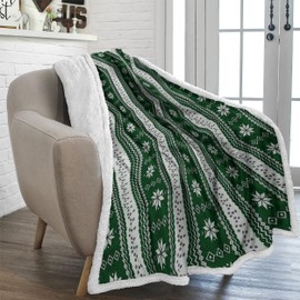 TrailCrest Nordic Plush Sherpa Adult Luxury Warm Throw Blanket for Men & Women for Home, Outdoor, Travel - Soft Cabin Essential