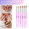 Juego de 6 brochas de uñas acrílicas y 4 platos