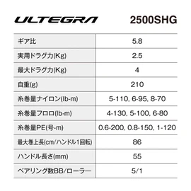Shimano 2500SHG Spinning Reel, 25 Altegra