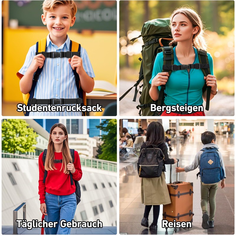 XIANGLONGY Pack of 2 Adjustable Chest Strap Backpack Children, School