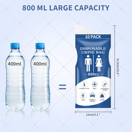 Zosenyer Urinella for Women, 10 Urine Bags Baby 800 ml, Can Be Used As Anywhere Spit Bag, Vomiting Bag, Camping Toilets Used in Campsites, Parks and Vehicles