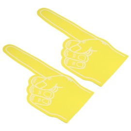 PATIKIL Giant Foam Finger 18 Inch, 2Pcs EVA Number 1 DIY Blank Foam Hand Cheerleading Vibrant Color for Celebration Pom Poms Sports Events Spirit Games Party, Yellow