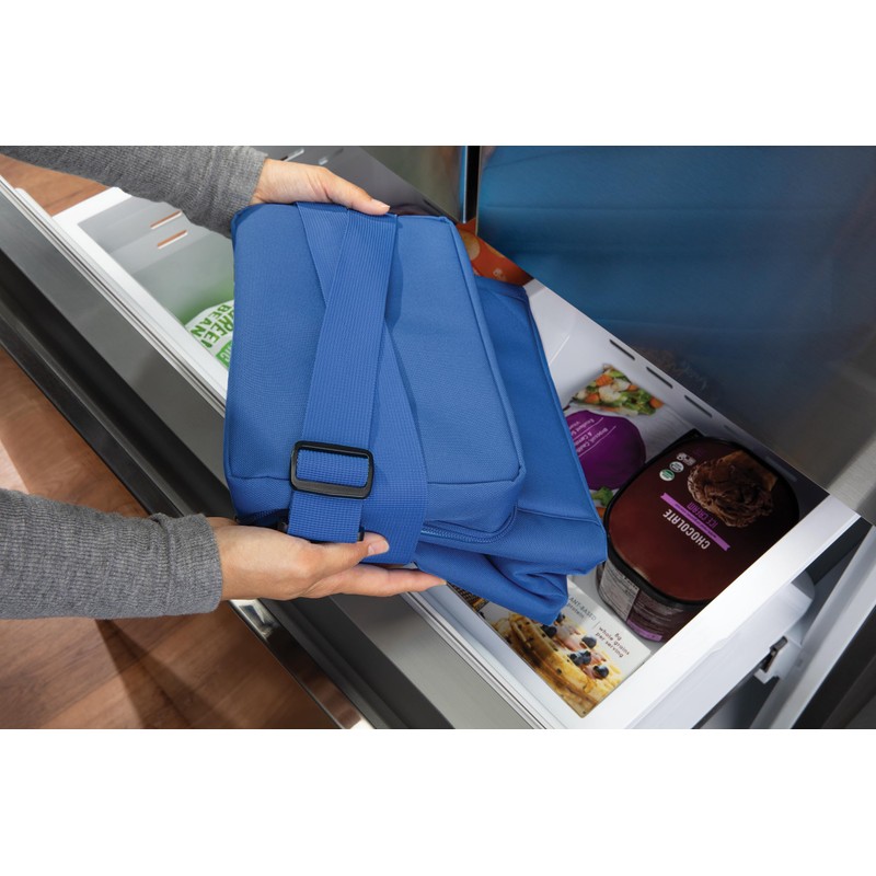 PackIt Freezable Newport Cooler, Azure Blue, Collapsible, Reusable, Built with