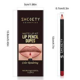 Matte Lip Liner Set, 12pcs/set Long Lasting Lip Liner Pencil, Easy Coloring Lipstick Pen, Suitable for All Occasions Lip Makeup